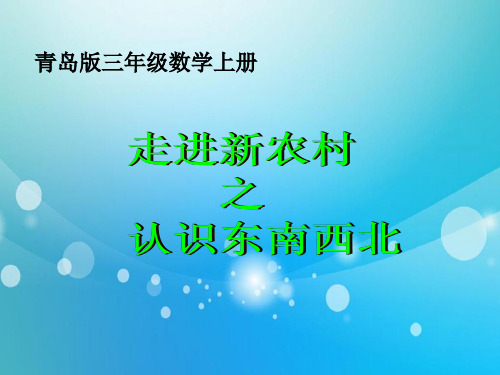 最新青岛版三年级数学上册4走进新农村认识东南西北课件