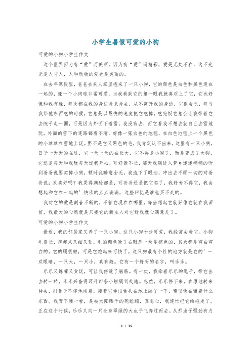 小学生暑假可爱的小狗