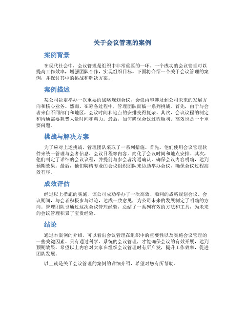 关于会议管理的案例