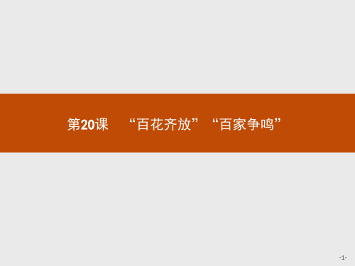 新版高中历史人教版必修3课件：20 “百花齐放”“百家争鸣”