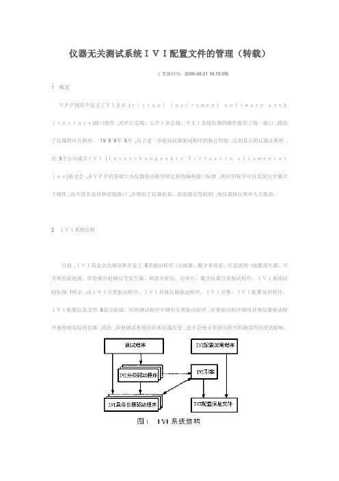 IVI配置文件的管理