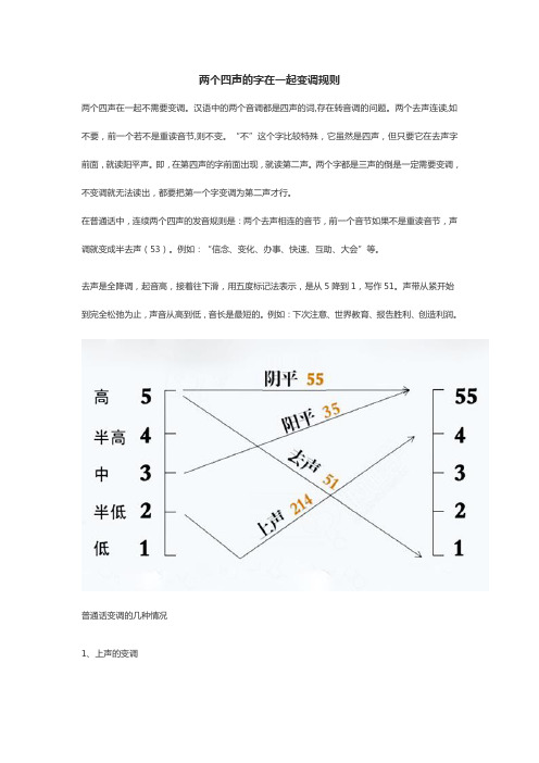 两个四声的字在一起变调规则