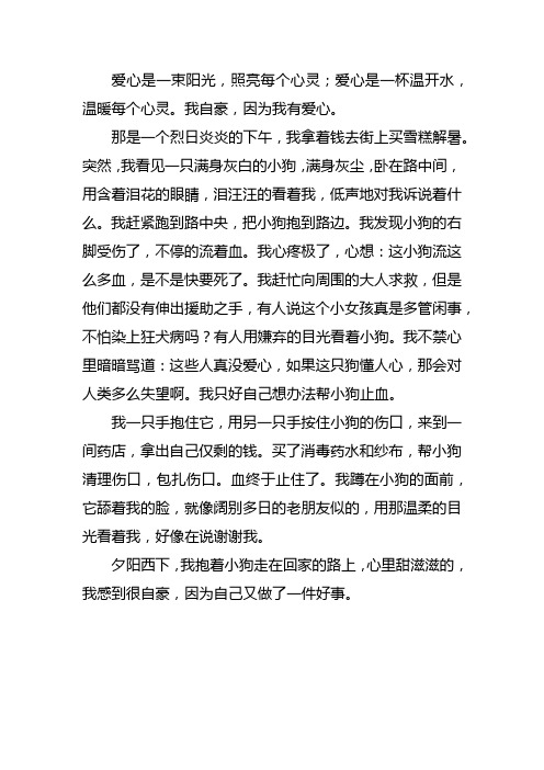 我自豪因为我有爱心作文450字