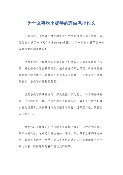 为什么喜欢小提琴的理由呢小作文