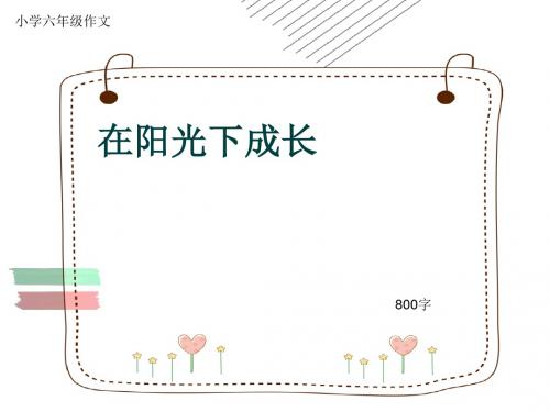 小学六年级作文《在阳光下成长》800字(共11页PPT)