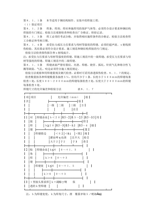 钢结构施工质量检验规范