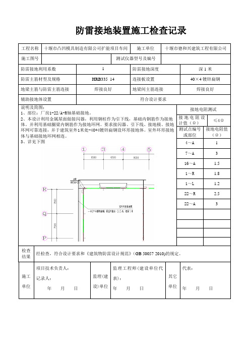 防雷接地装置施工检查记录