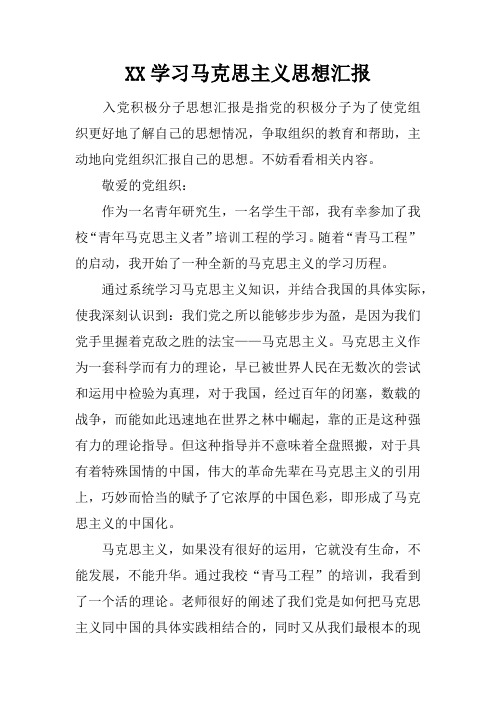 学习马克思主义思想汇报