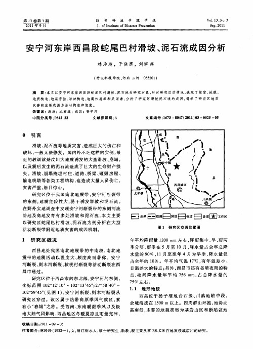 安宁河东岸西昌段蛇尾巴村滑坡、泥石流成因分析