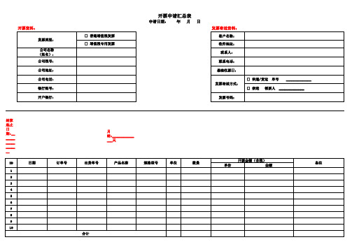 开票申请汇总表