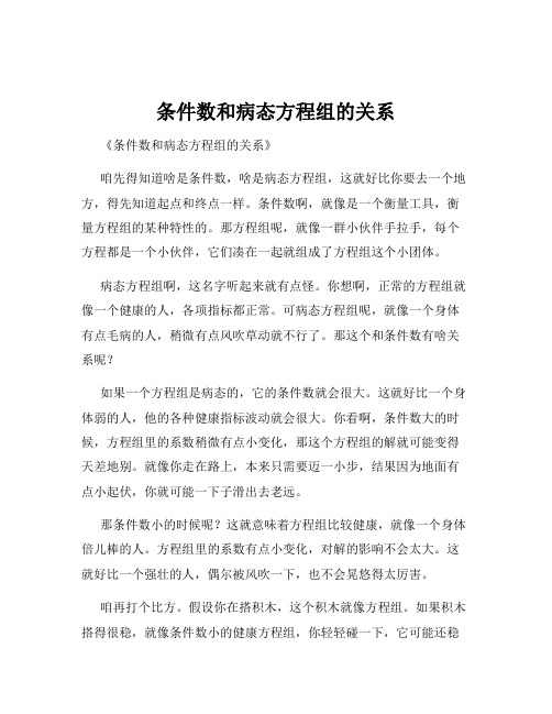 条件数和病态方程组的关系