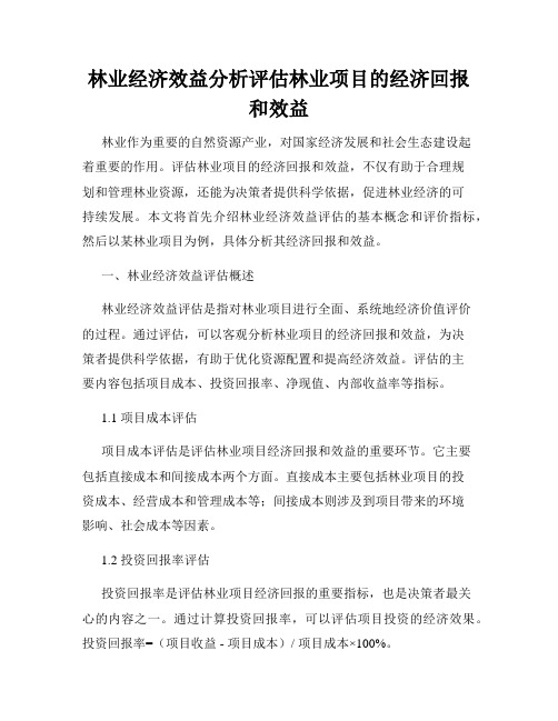 林业经济效益分析评估林业项目的经济回报和效益