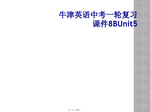 牛津英语中考一轮复习课件8BUnit5