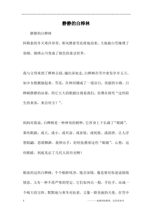 静静的白桦林