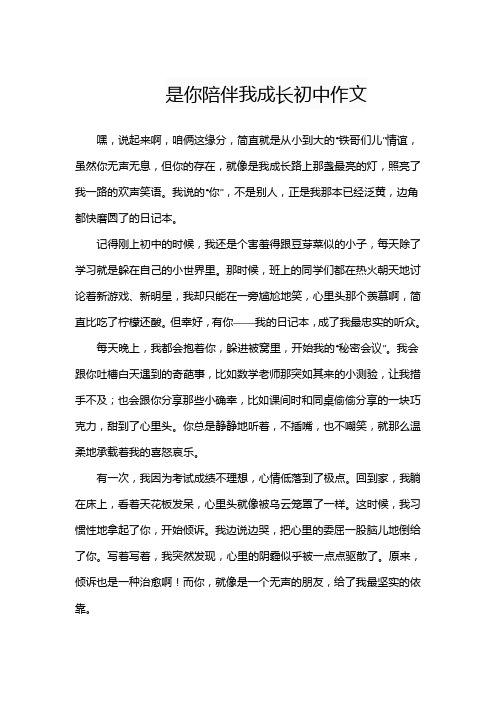 是你陪伴我成长初中作文