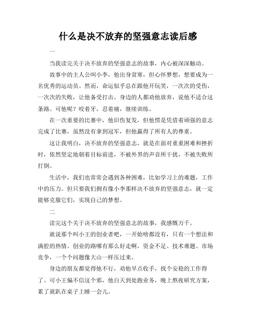 什么是决不放弃的坚强意志读后感