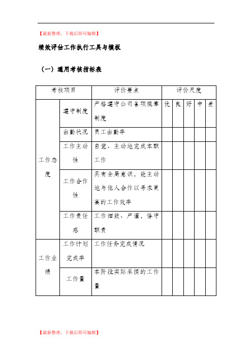 绩效考核模板(完整资料).doc