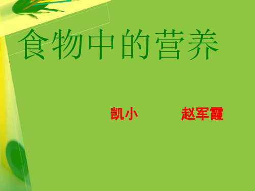 教科版小学科学四年级下册《食物中的营养》课件1