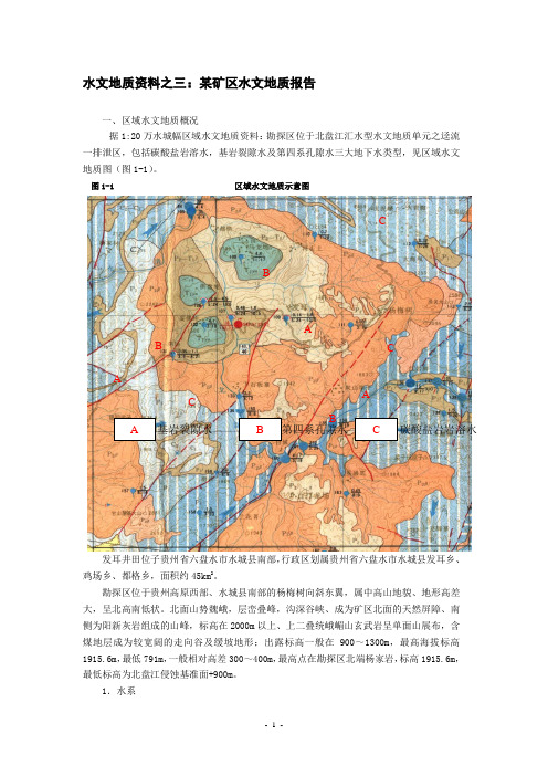 贵州六盘水发耳井田矿区水文地质报告