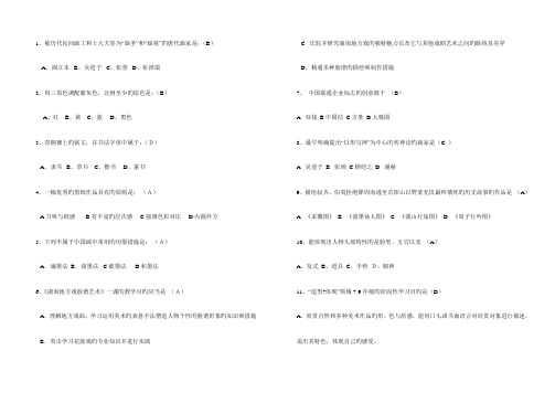 2023年美术教师招聘真题整理