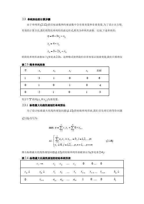 单纯型法的计算步骤