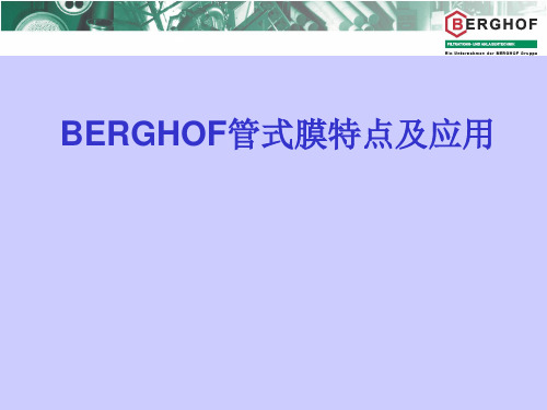 BERGHOF管式膜产品特点及应用介绍