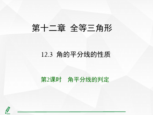 12.3 角的平分线的性质 第2课时 角平分线的判定