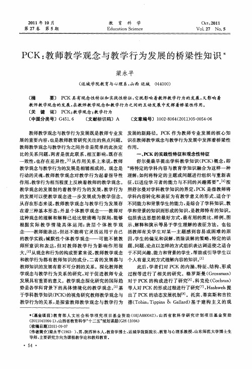 PCK：教师教学观念与教学行为发展的桥梁性知识