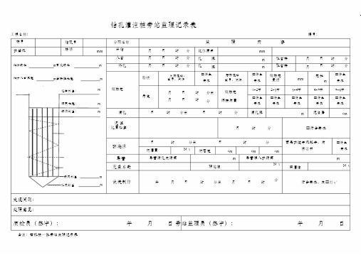 (精编)钻孔灌注桩旁站记录表样本