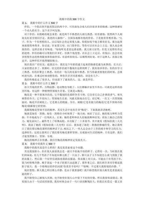 我眼中的我500字作文