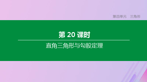 (江苏专版)2020年中考数学复习第四单元三角形第20课时直角三角形与勾股定理课件