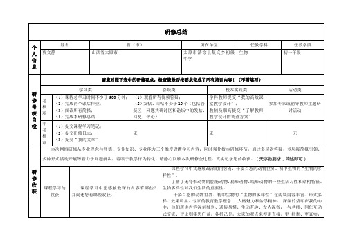 2014山西初中生物学科及教辅研修总结