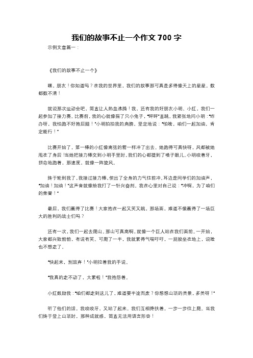 我们的故事不止一个作文700字