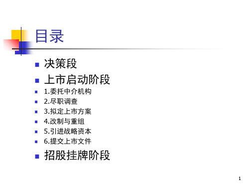公司上市流程课堂PPT