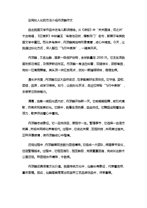 运用拟人化的方法介绍丹顶鹤作文