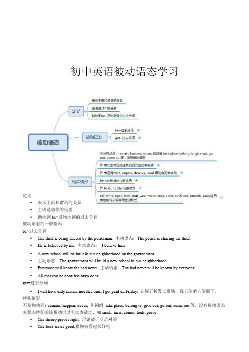 初中英语被动语态学习学案(Word版)