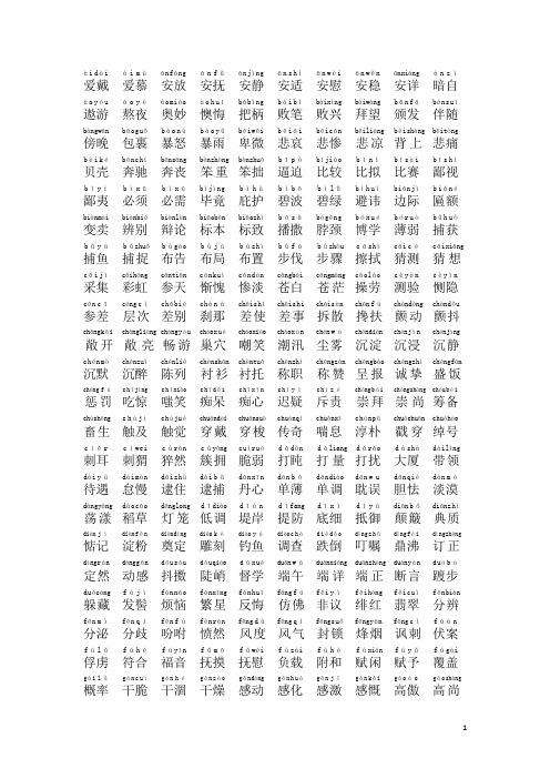 中考语文词汇