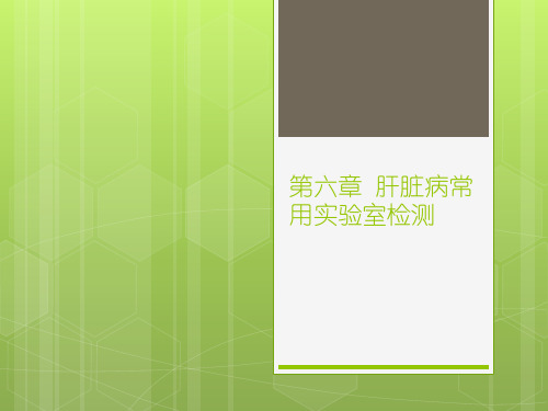 诊断学——第六章 肝脏病常用实验室检测