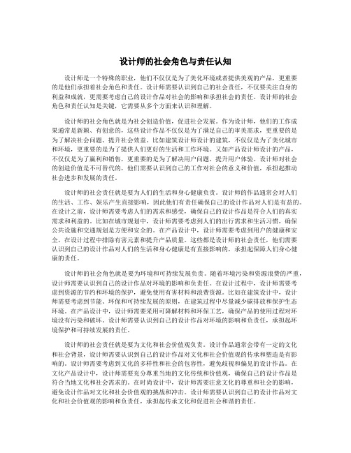 设计师的社会角色与责任认知