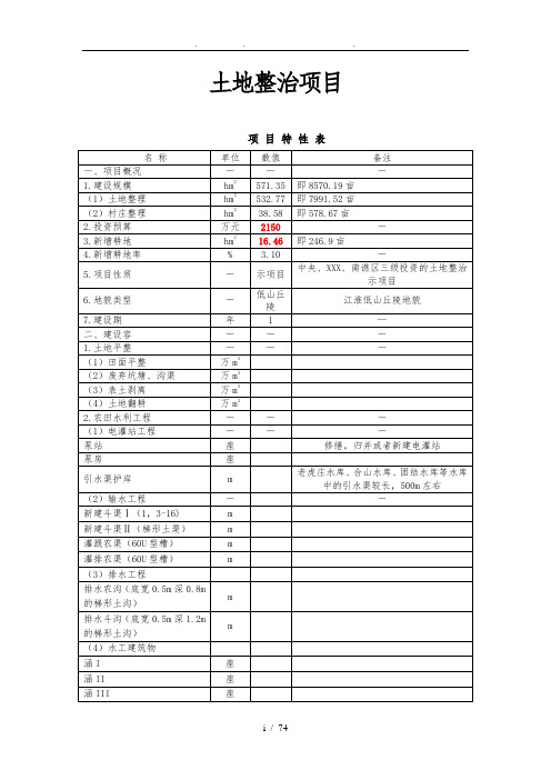 土地整治项目可行性方案研究报告