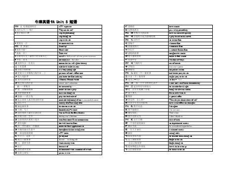 牛津英语9Aunit5短语