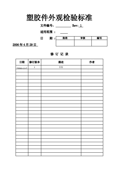 塑胶件外观检验标准