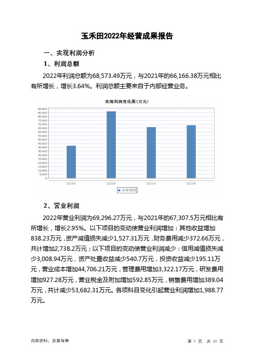 300815玉禾田2022年经营成果报告