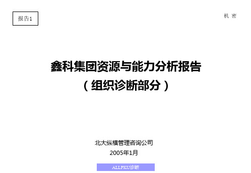 企业诊断-北大纵横-鑫科集团组织管理诊断报告 精品