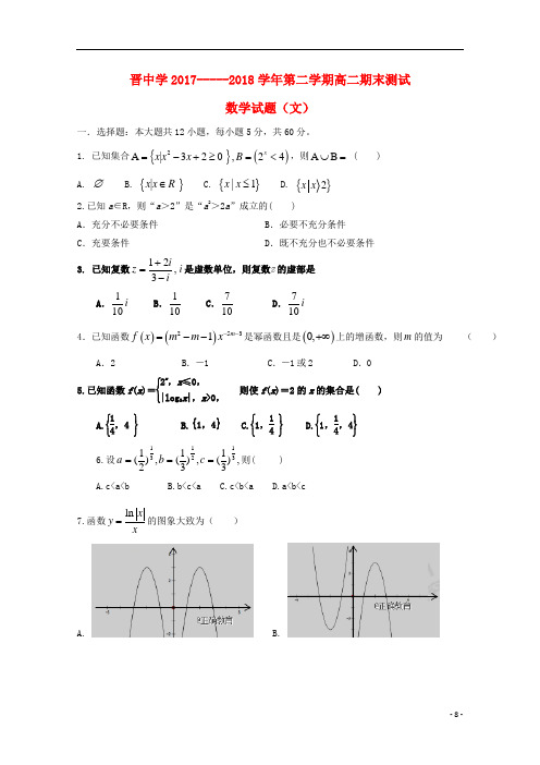 山西省临猗县临晋中学高二数学下学期期末考试试题文