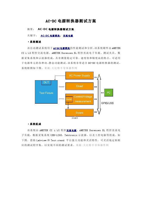 AC-DC电源转换器测试方案