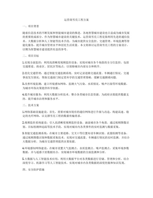 运营商雪亮工程方案