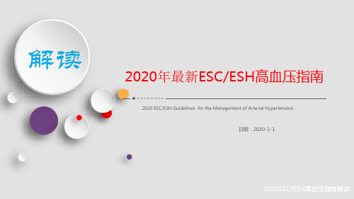 2020年最新ESCESH高血压指南