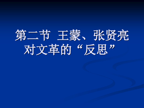 新时期小说2反思文学