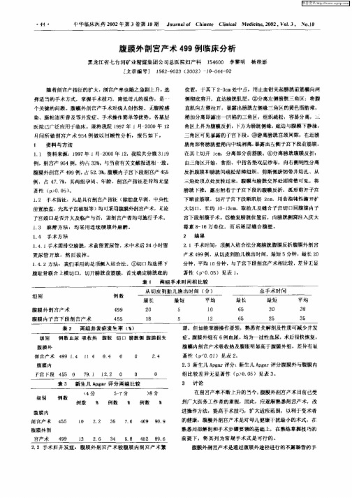 腹膜外剖宫产术499例临床分析